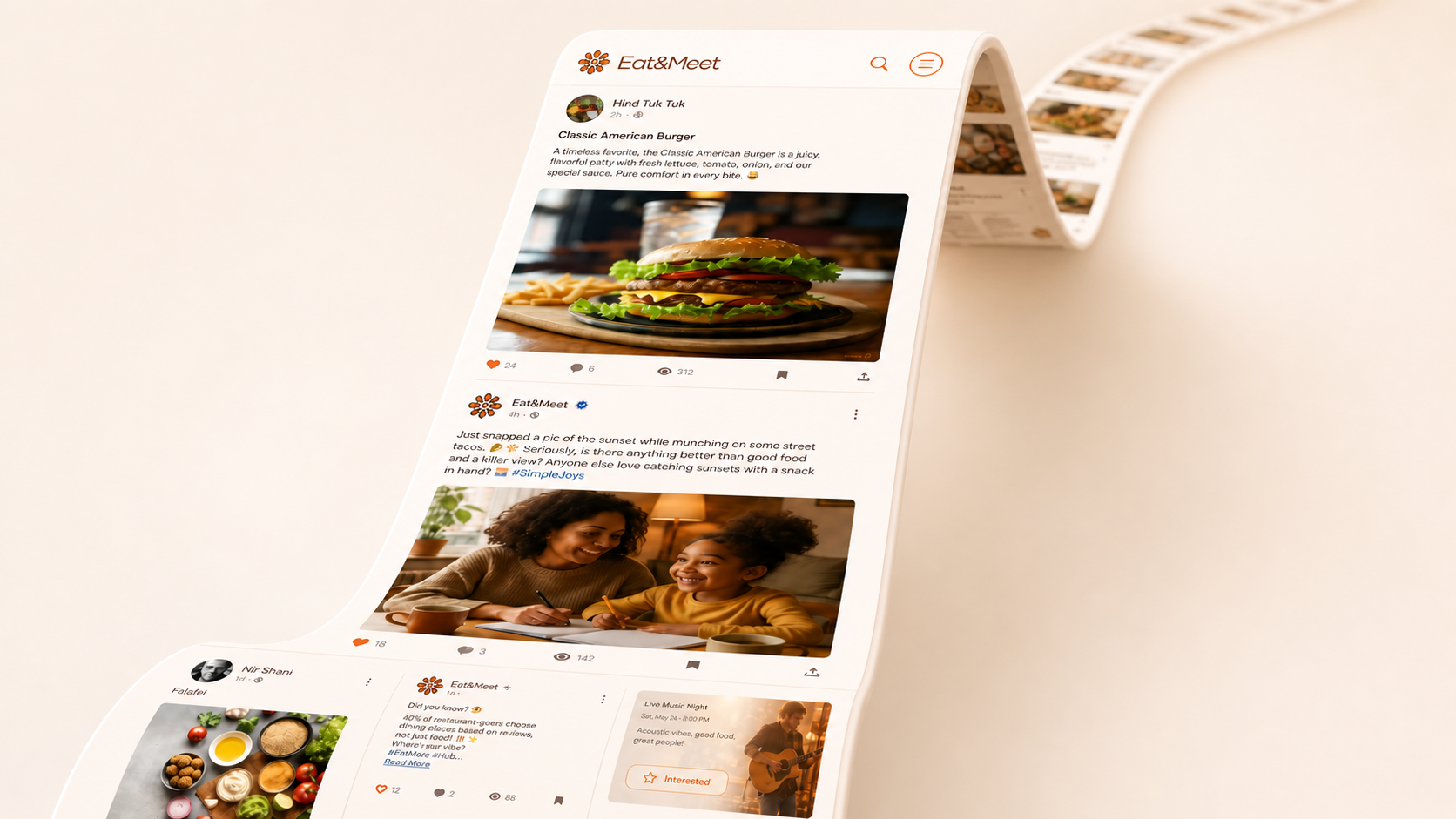 Eat&Meet restaurant discovery connected to guest moments