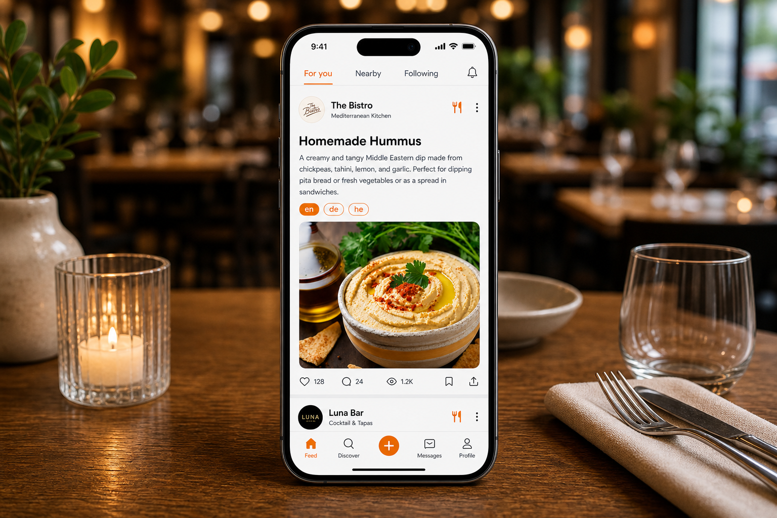 Eat&Meet menu exposure preview